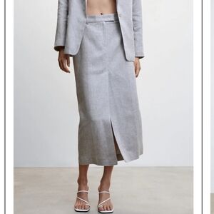 Mango Gray Maxi Skirt